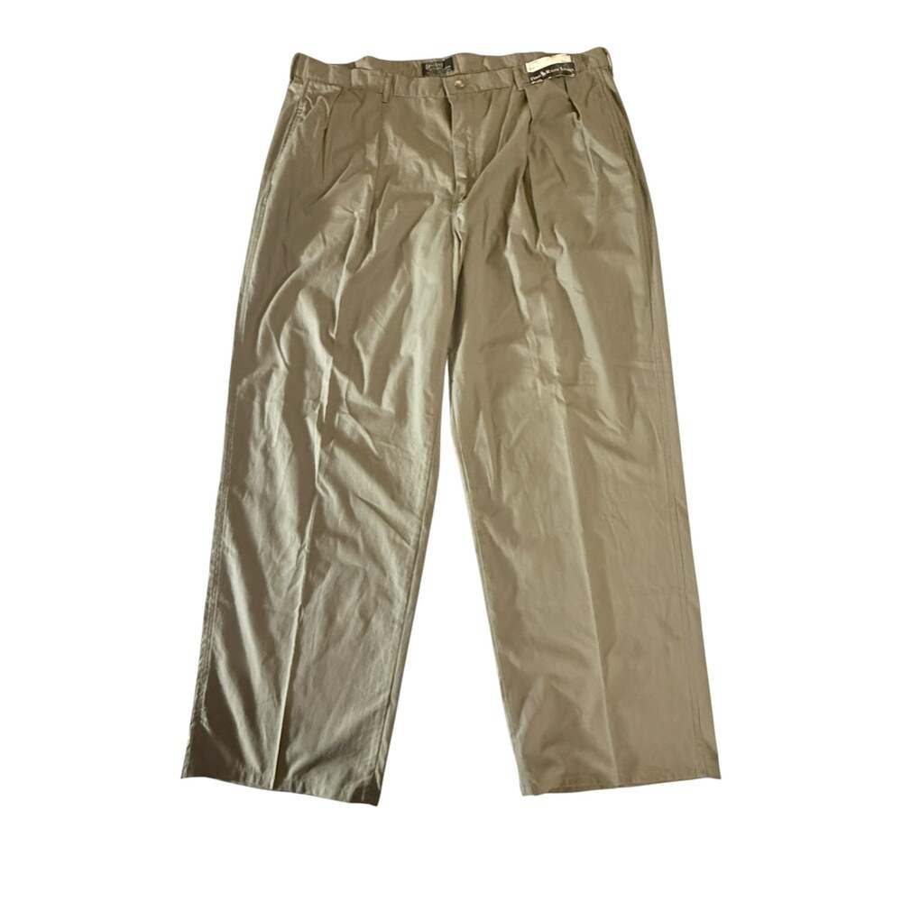Polo Ralph Lauren Vintage 100% Cotton Classic Pleated Trousers Khaki Size 42x34